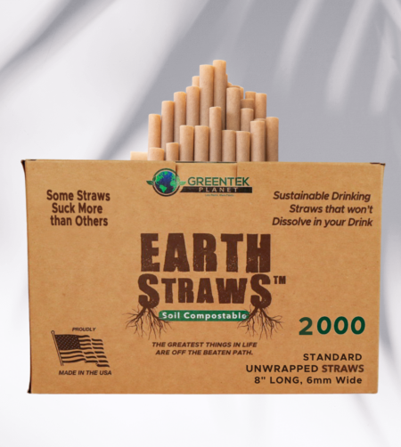 2000 count box of 8-inch long, 6mm wide compostable hemp straws